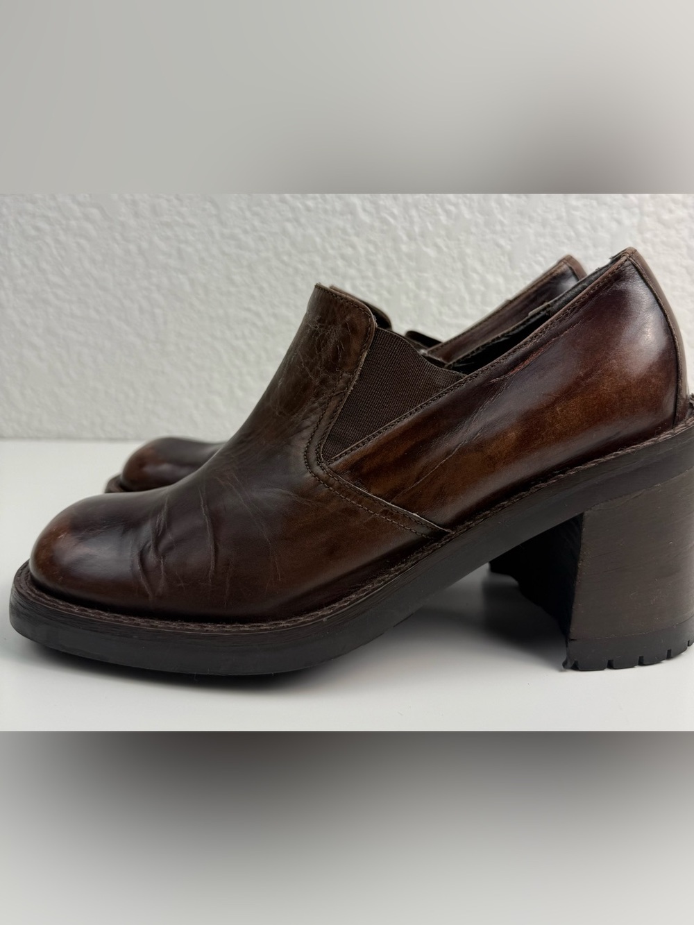Joan & David | Handmade in Italy | Leather Slip-On Heels | Brown | EU 38 - Picture 2 of 10